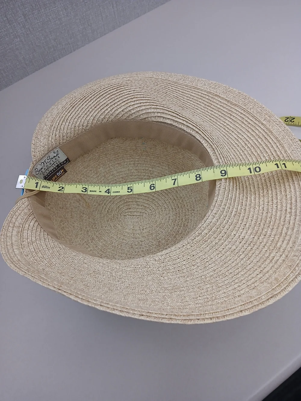 Sun N Sand Woven Straw Sun Hat with Light Blue Band